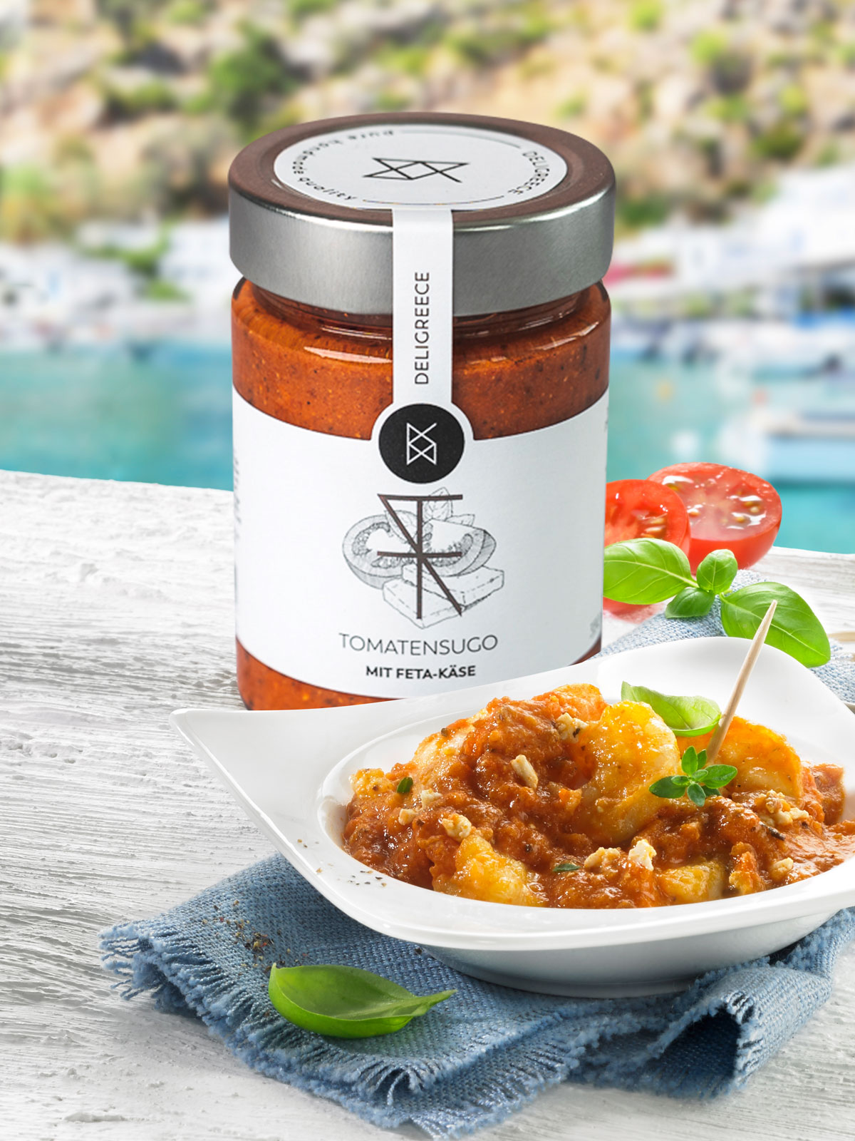 Tomatensugo mit Feta-Käse Tomatensugo mit Feta-Käse