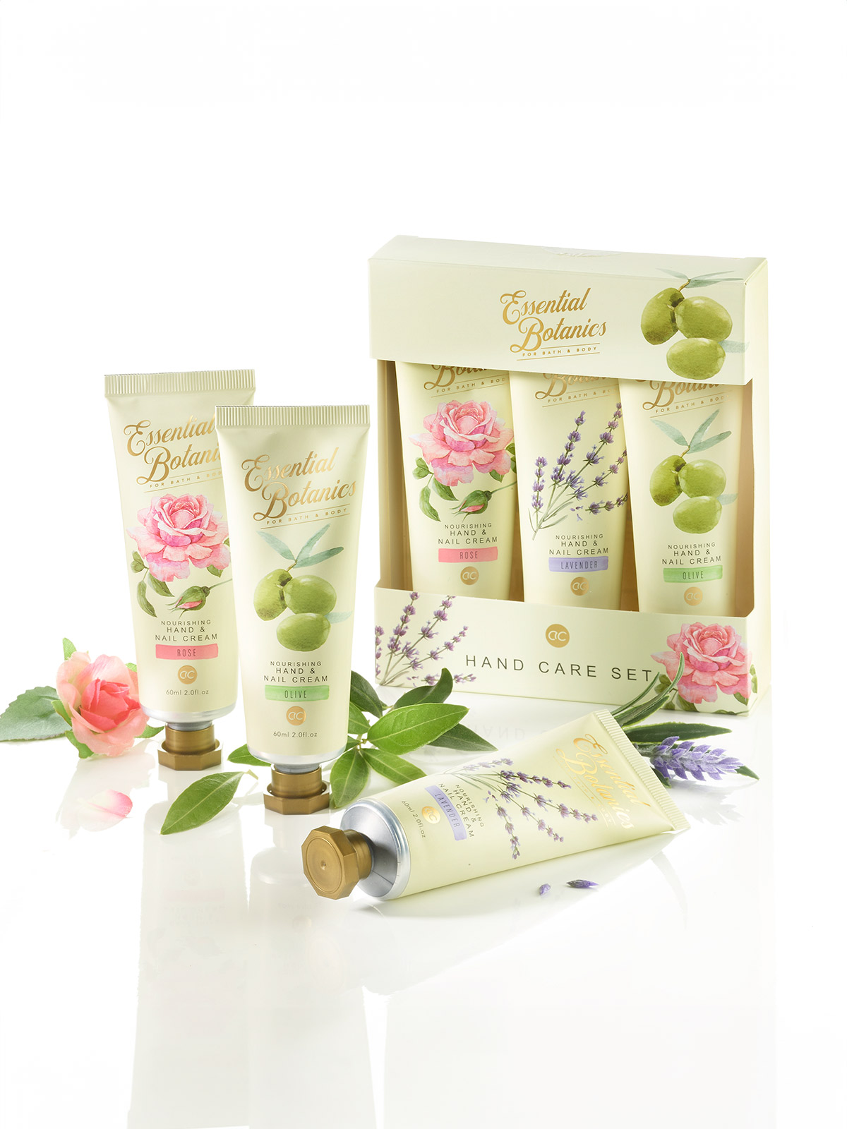 Handcreme-Trio „Lavendel, Olive & Rose“