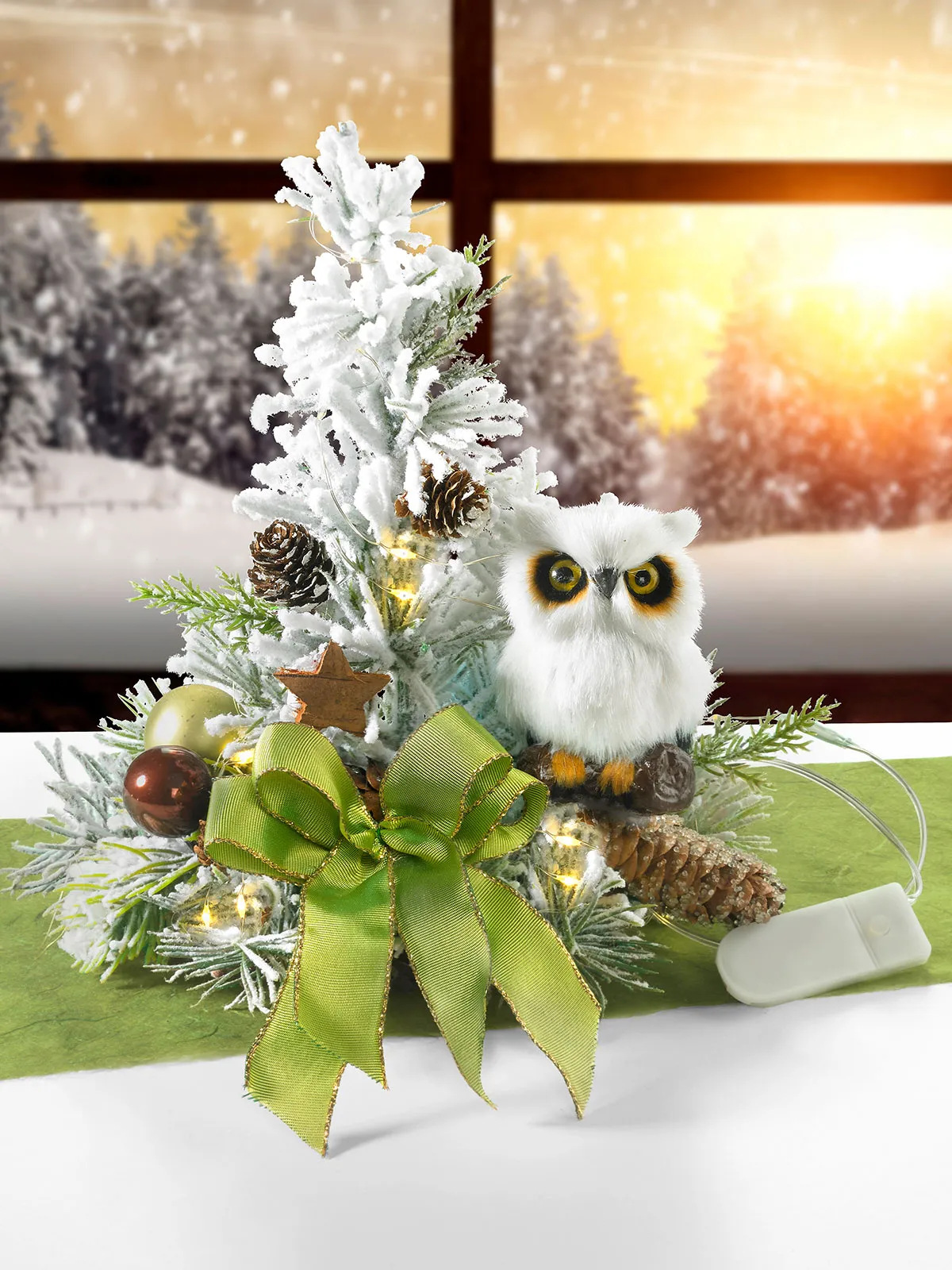 LED-Gesteck „Schnee-Eule“