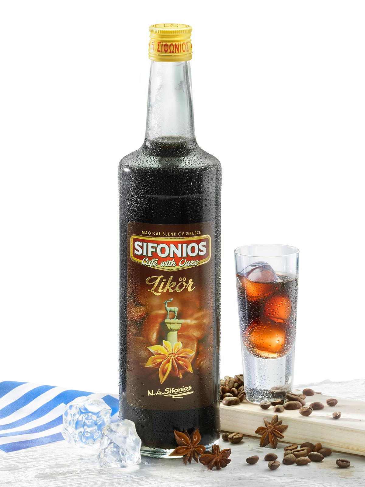 Sifonios Café mit Ouzo