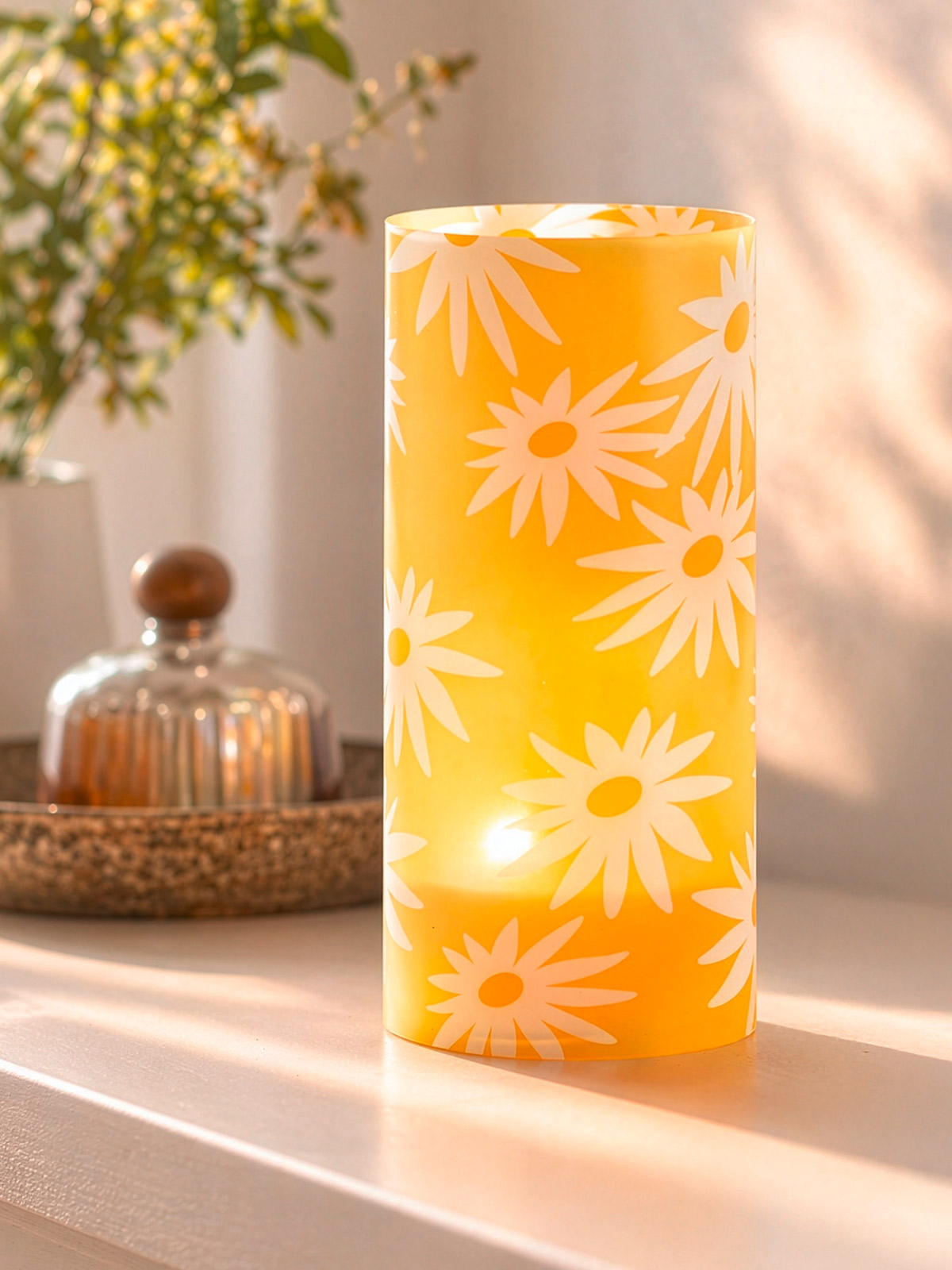 Teelichtglas mit Dekofolie