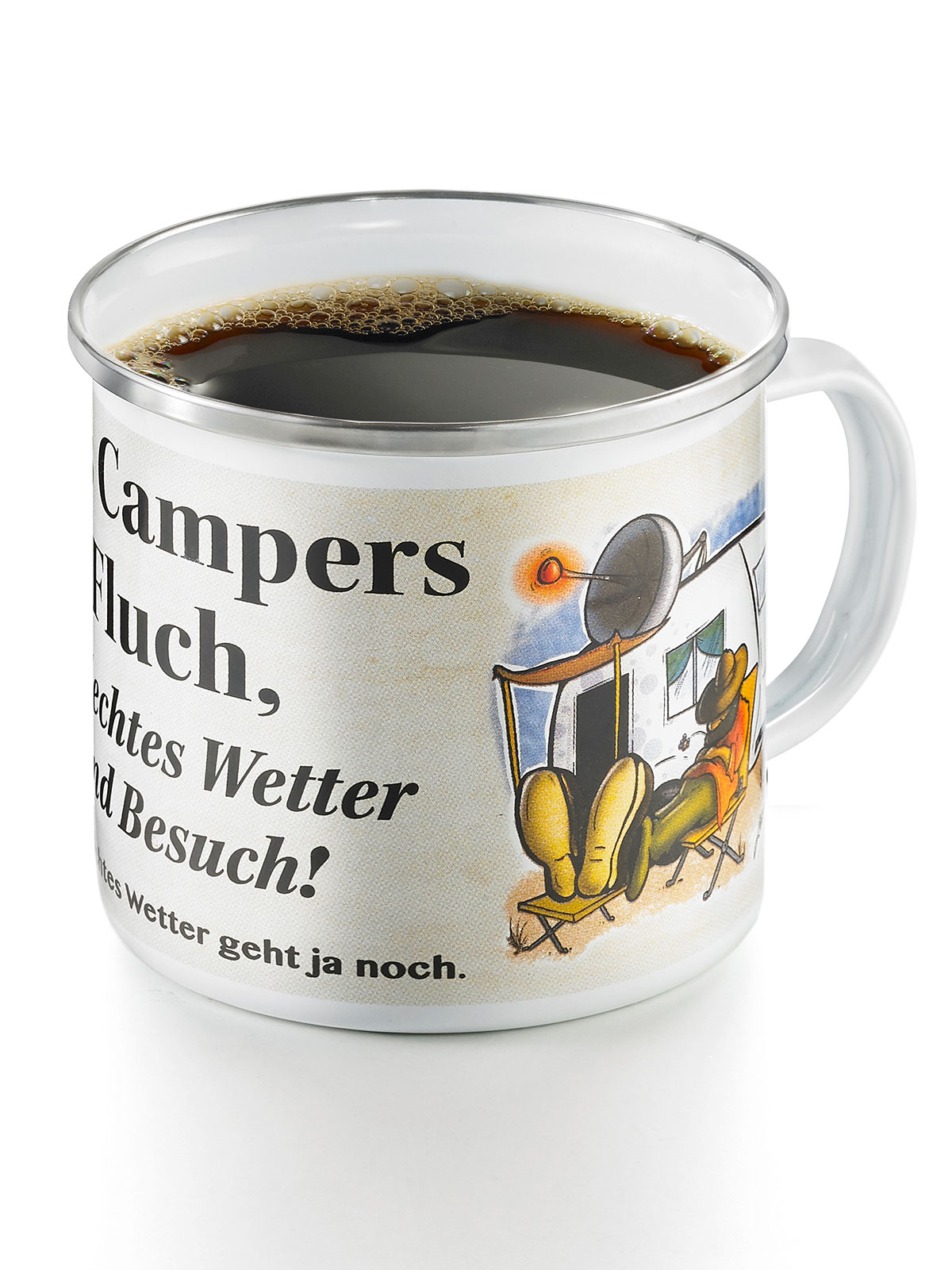 Emaillebecher „Campers Fluch“