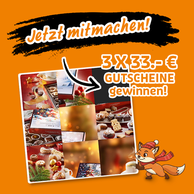 Gewinnspiel mit Chance auf 3×33 € Gutscheine und winterlichem Motiv