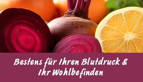 Rote Bete – Natürlich gut für Blutdruck & Wohlbefinden! Aufgeschnittene Rote Bete und Zitronen in Nahaufnahme.