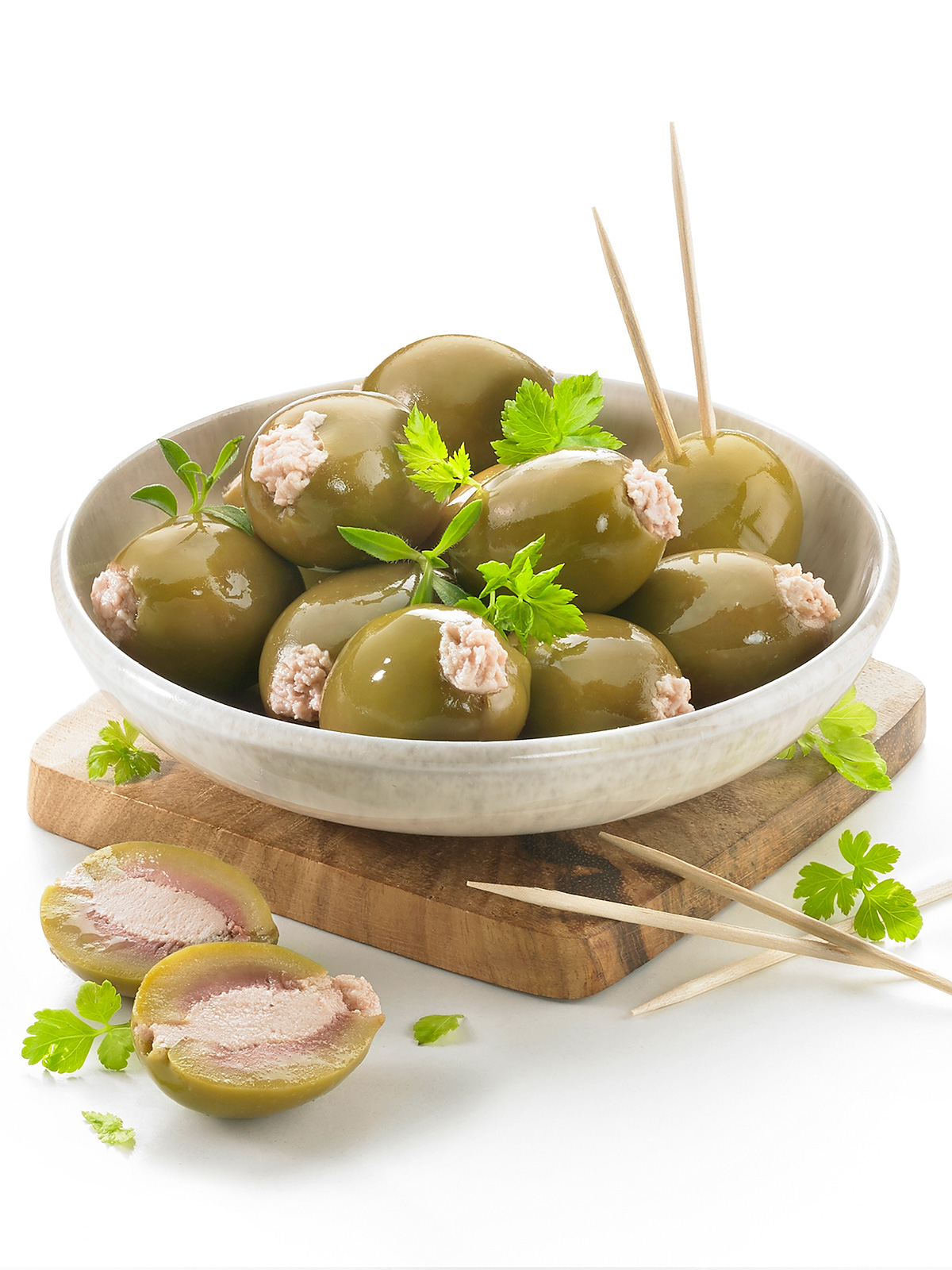 Oliven mit Frischkäse