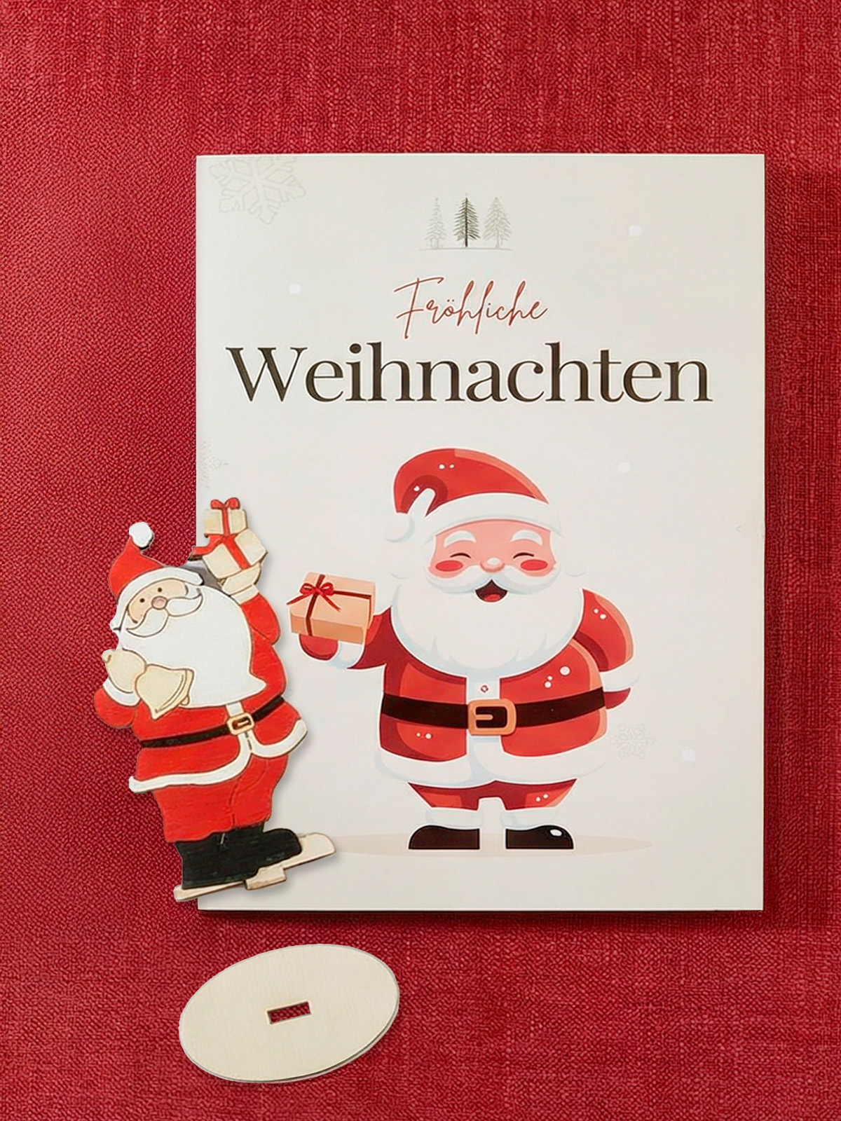 Karte mit Holzaufsteller „Santa“