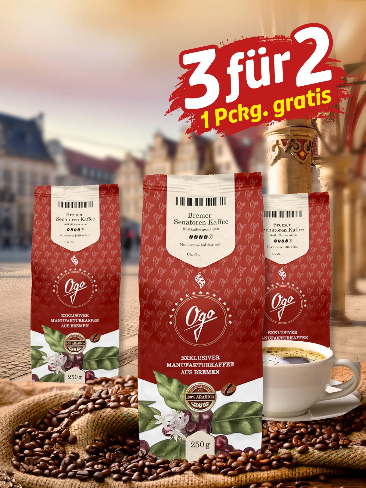 „3 für 2“ Bremer Senatoren Kaffee, Bohne