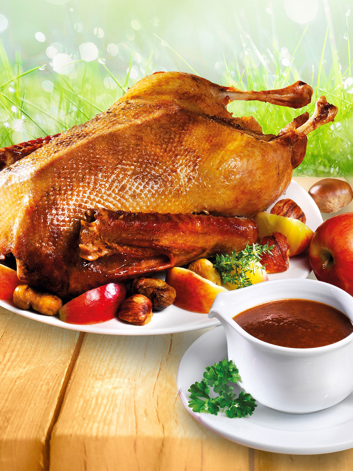 Große Gans gefüllt