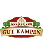 Markenlogo von Gut Kampen mit stilisiertem Gutshaus und Schriftzug