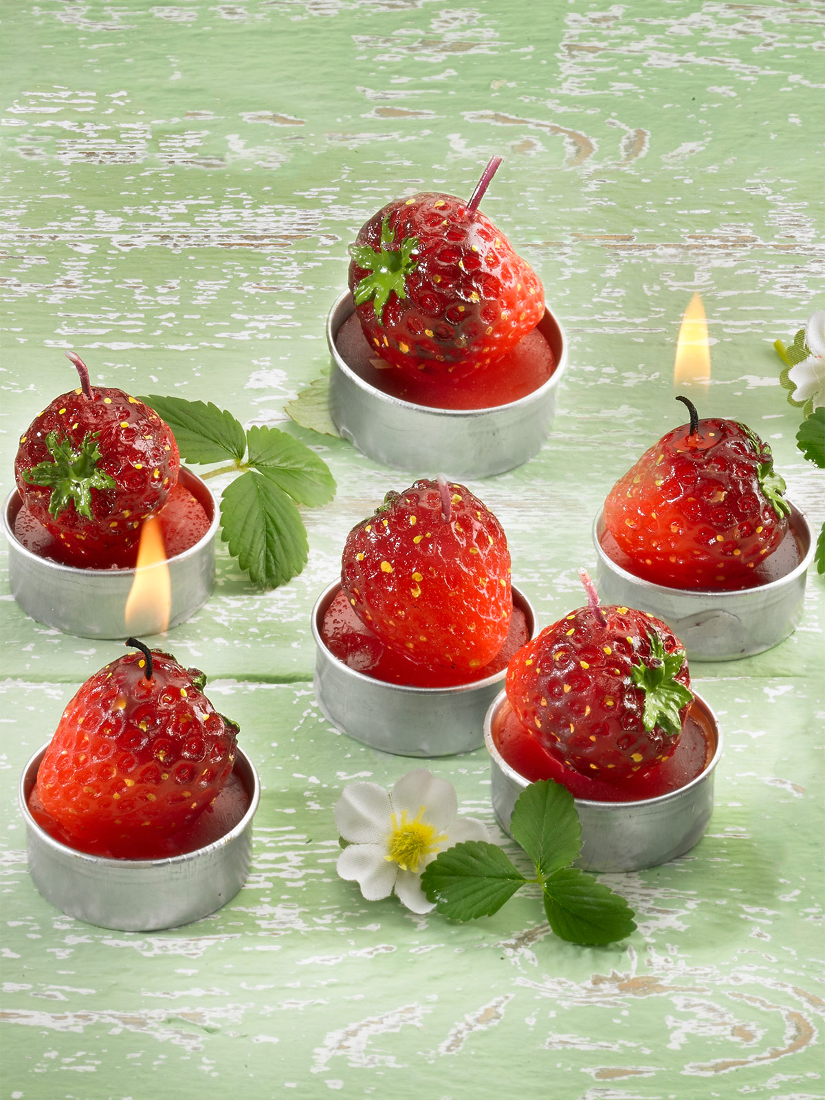 Teelichter „Erdbeere“