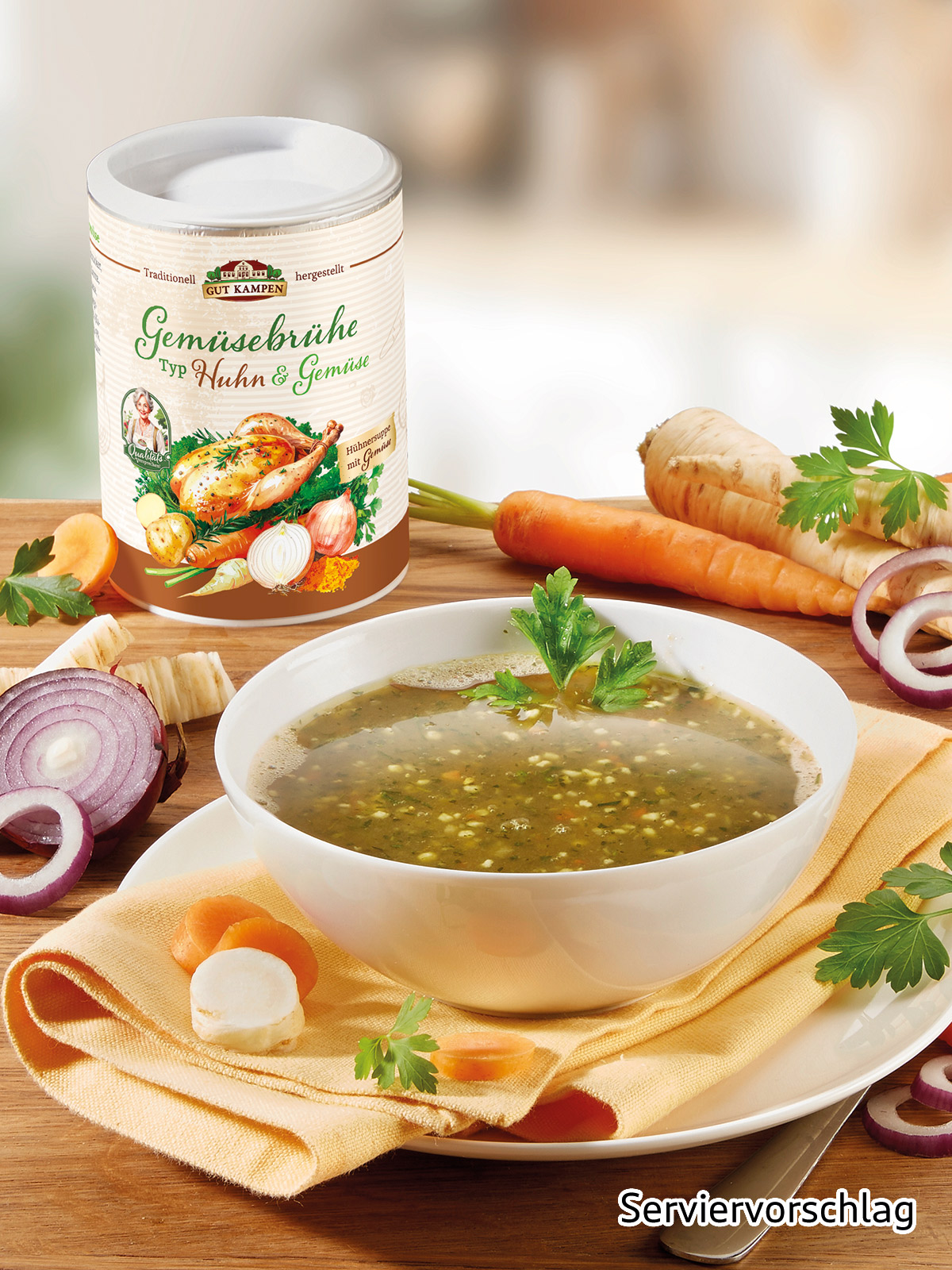Hühnerbrühe mit Gemüse