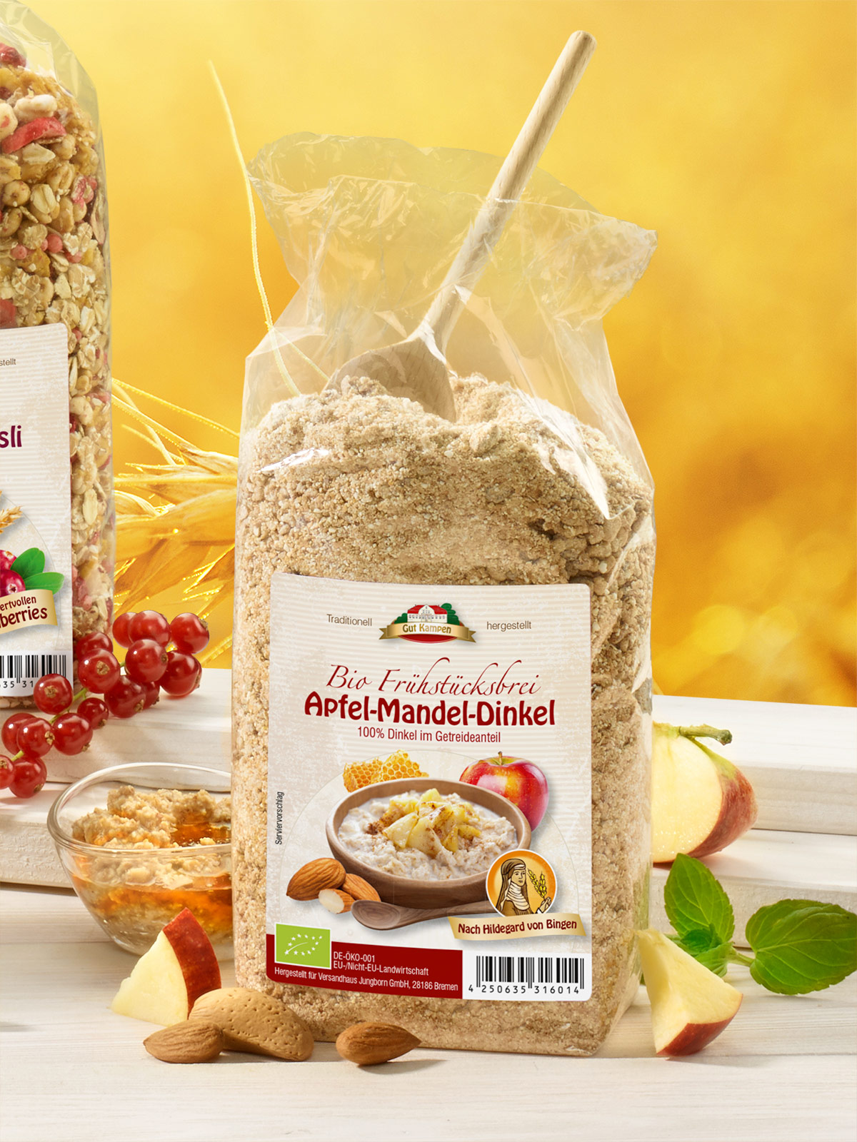 Bio-Frühstücksbrei „Apfel-Mandel-Dinkel“