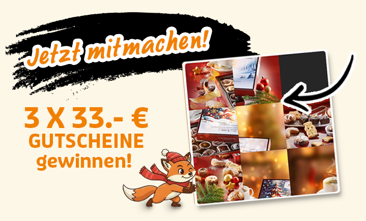 Gewinnspiel mit Chance auf 3×33 € Gutscheine und winterlichem Motiv