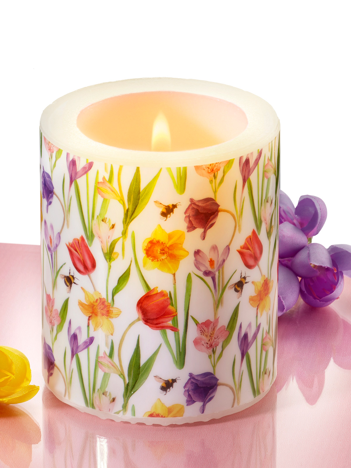 Kerze „Frühlingsblumen“
