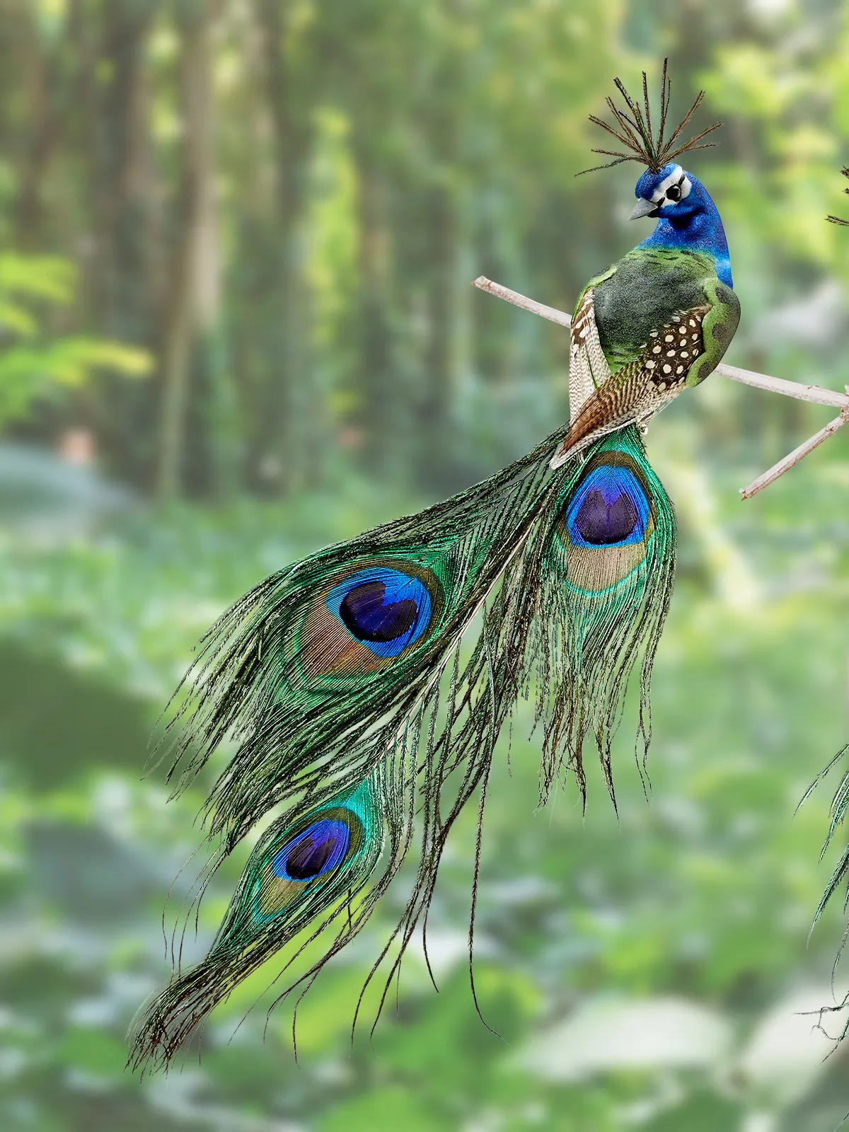 Pfau mit Clip