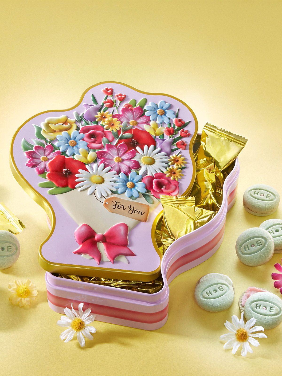 Macaron-Dose „Blumenstrauß“