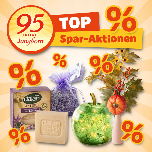 Jungborn Spar-Aktionen mit Lavendelseife und beleuchteter Herbstdeko