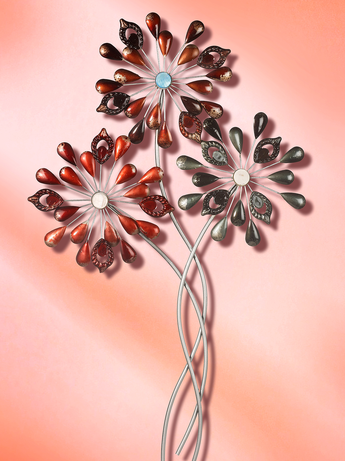 Metall-Wanddeko „Blumen“