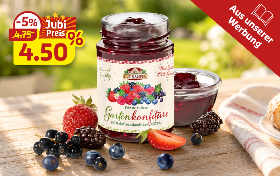 Bio-Gartenkonfitüre jetzt zum Jubiläumspreis entdecken