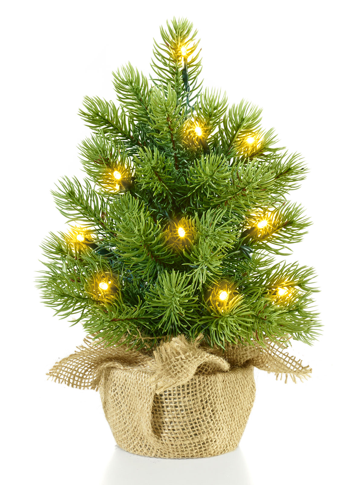 LED-Tannenbaum im Jutesack