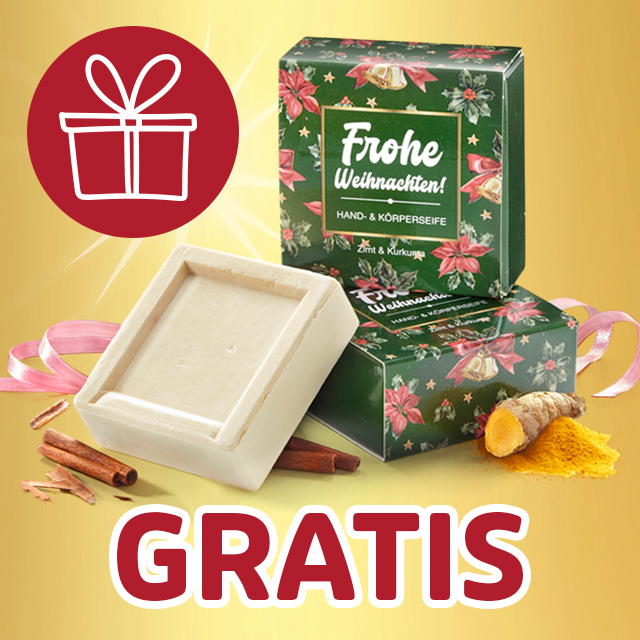 Gratis Weihnachtsseife mit Zimt und Kurkuma
