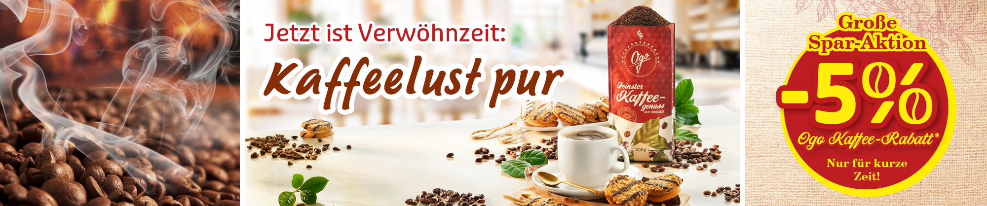 Ogo Kaffee in Sparaktion mit 5 Prozent Rabatt