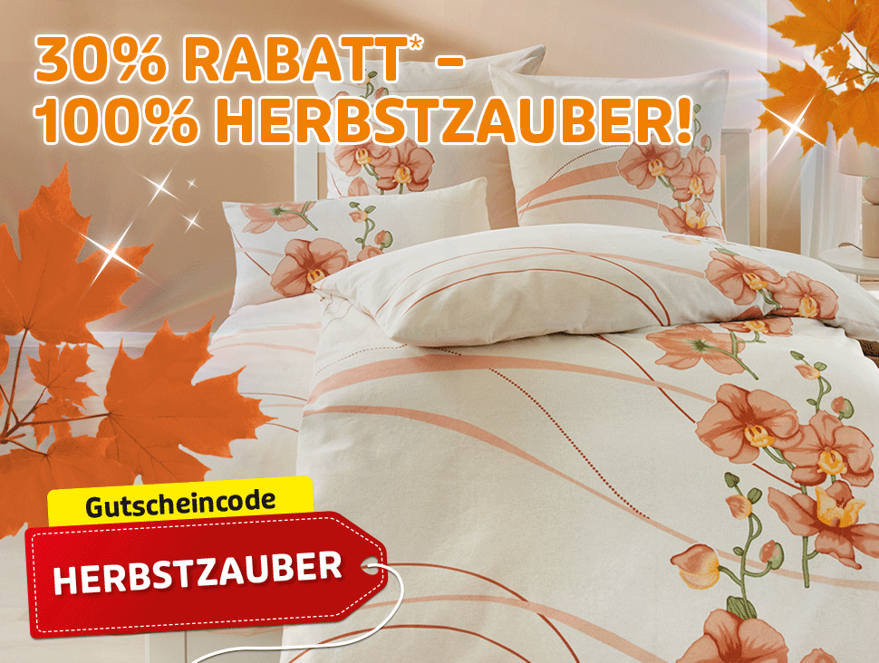 Bettwäsche mit 30 Prozent Herbstzauber-Rabatt