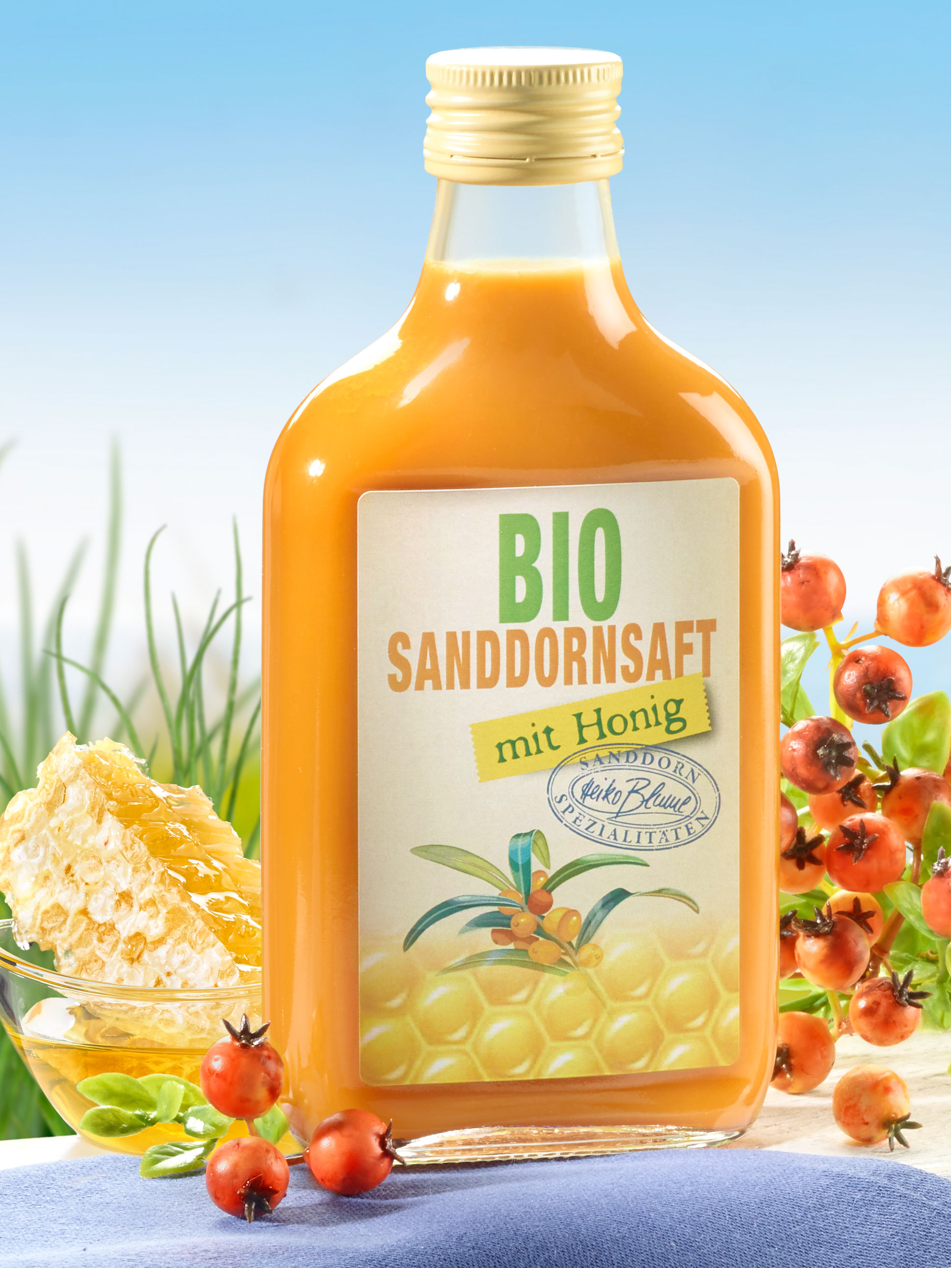 Bio-Sanddornsaft mit Honig