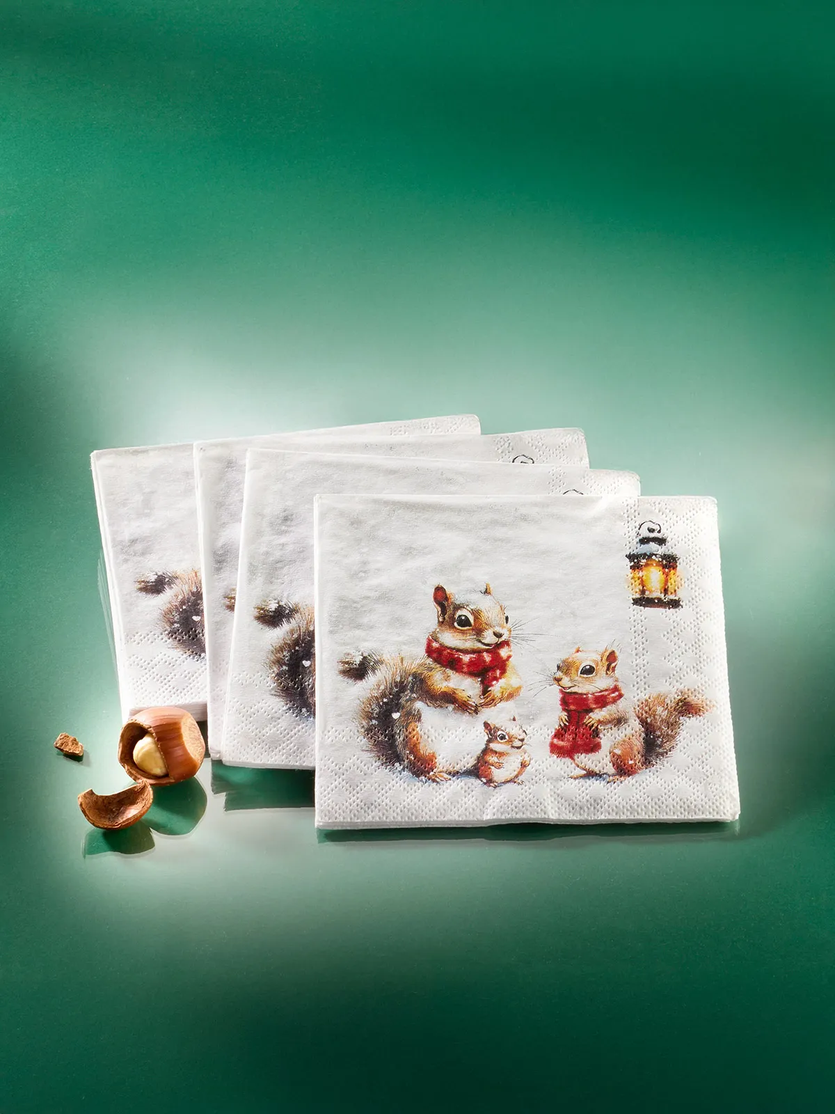 Servietten „Winterhörnchen“