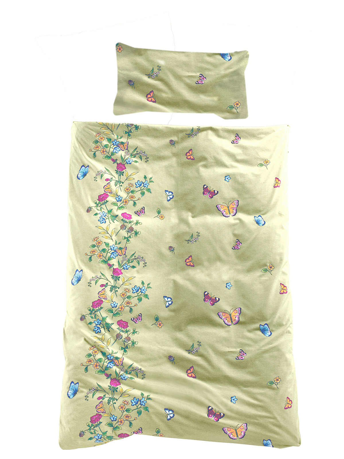 Bettwäsche-Set „Butterwiese“ Lindgrün, 40x80