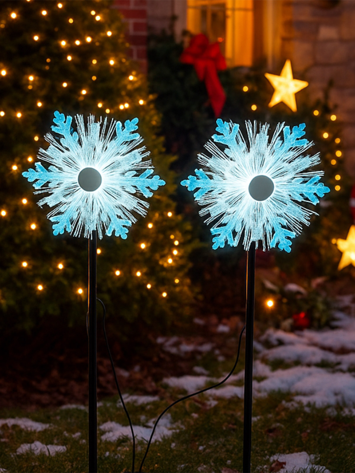 LED-Leuchtstecker-Duo „Schneeflocke“