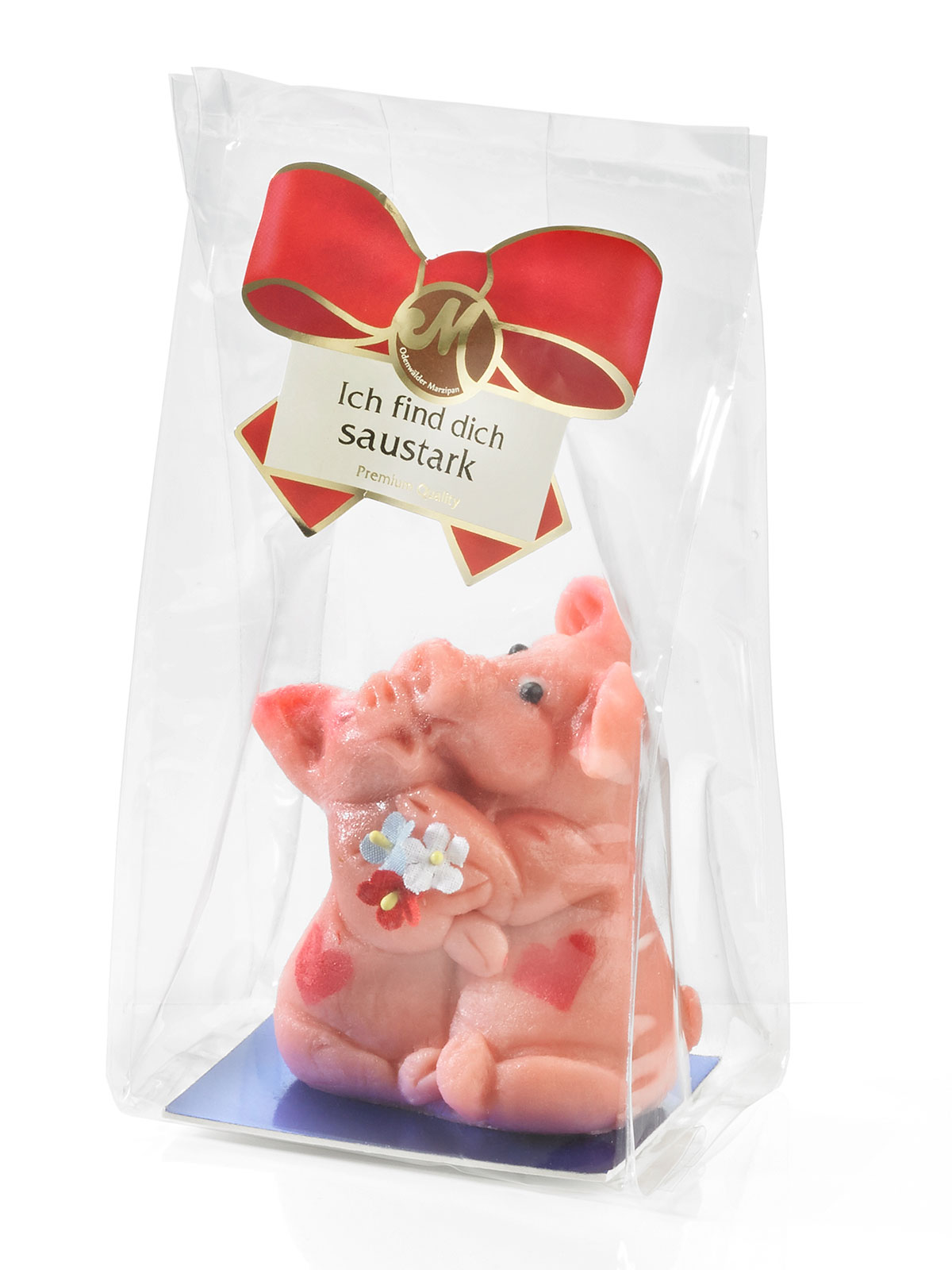 Küssendes Marzipan-Schweinepaar