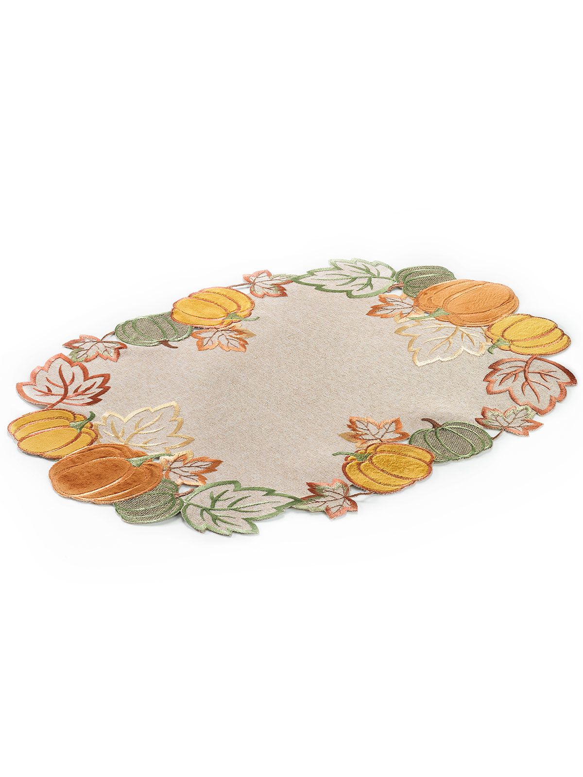 Lurex Deckchen „Kürbisse“