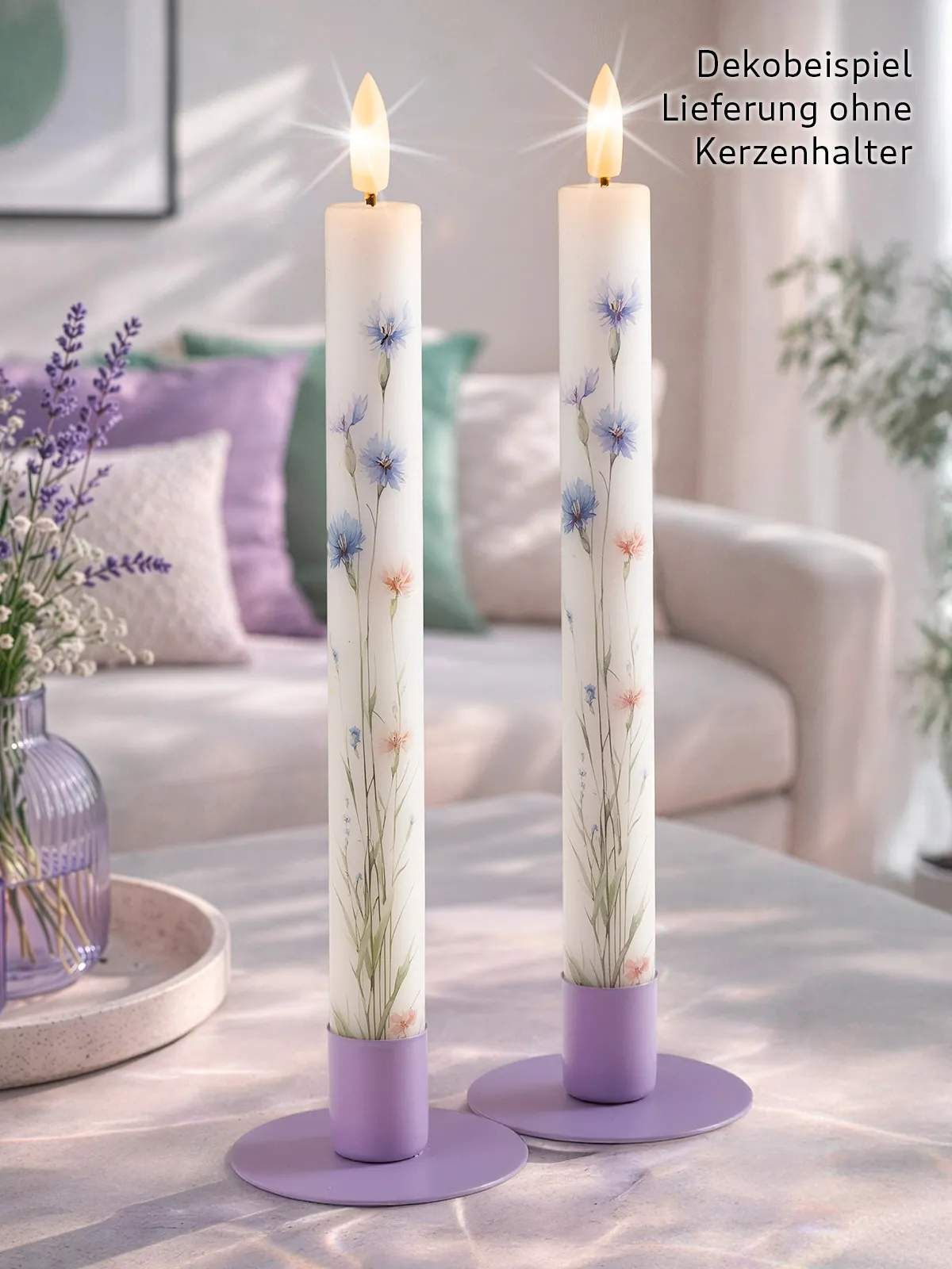 LED-Kerzen-Duo „Wildblumen“