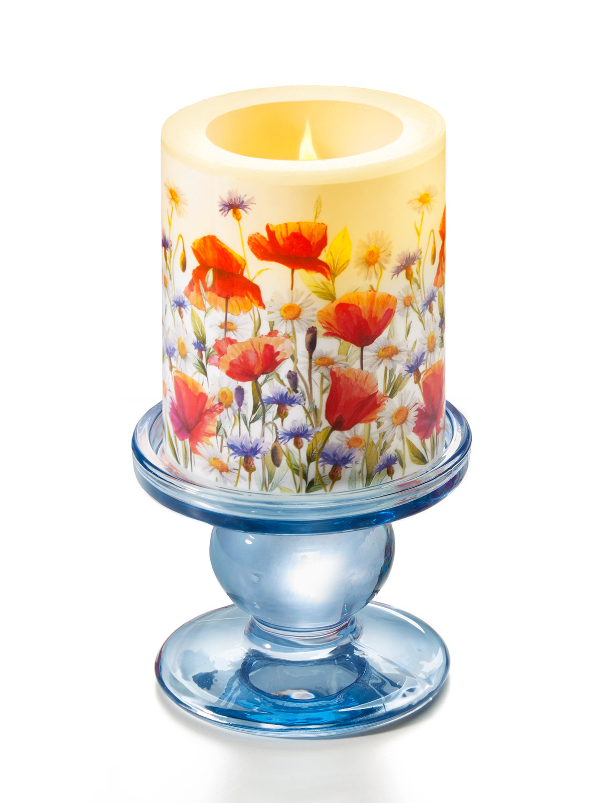 Kerze „Mohnblüten“