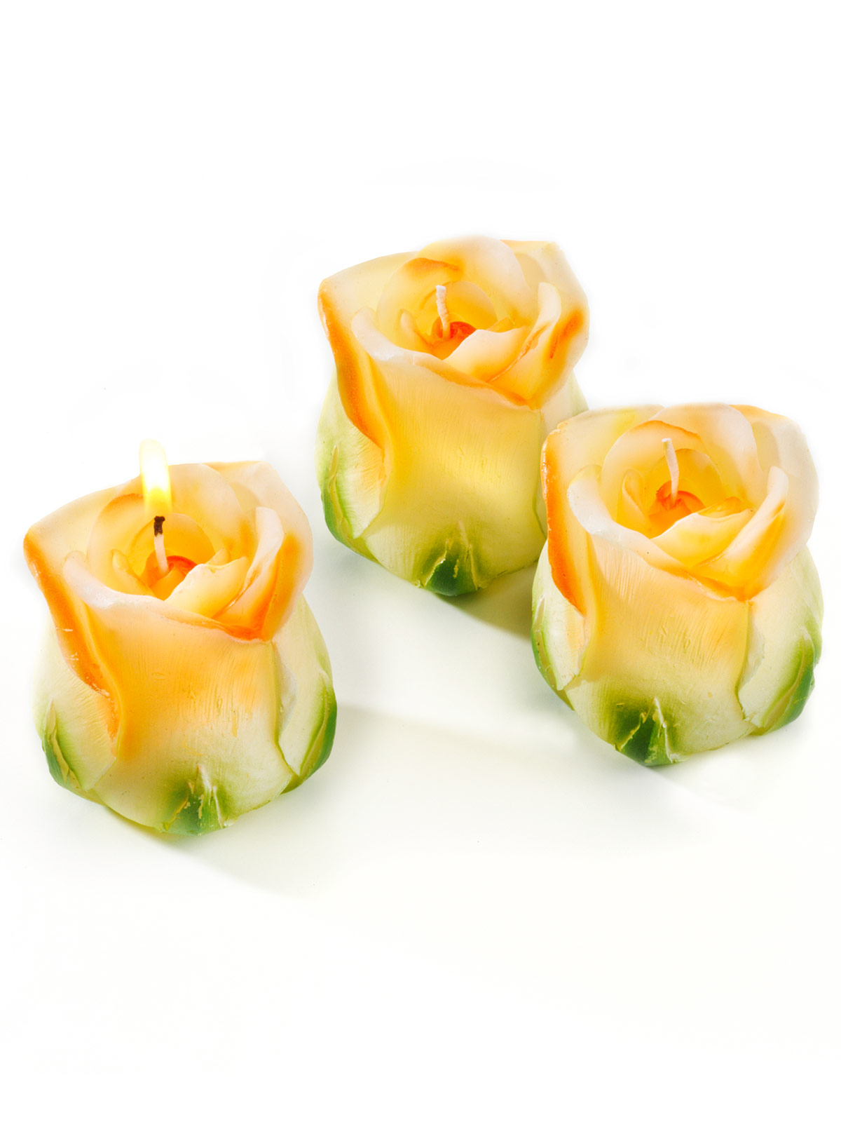 Trio Rosenkerzen „Orange“