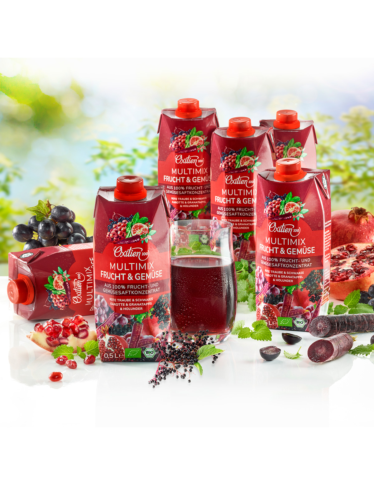 Oxitien 100, „Multifrucht Plus“ Bio-Saft, 6er