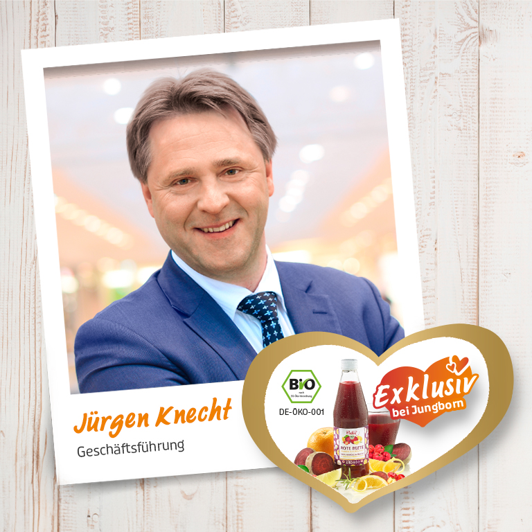 Porträt von Jürgen Knecht, Geschäftsführung, mit Produktempfehlung