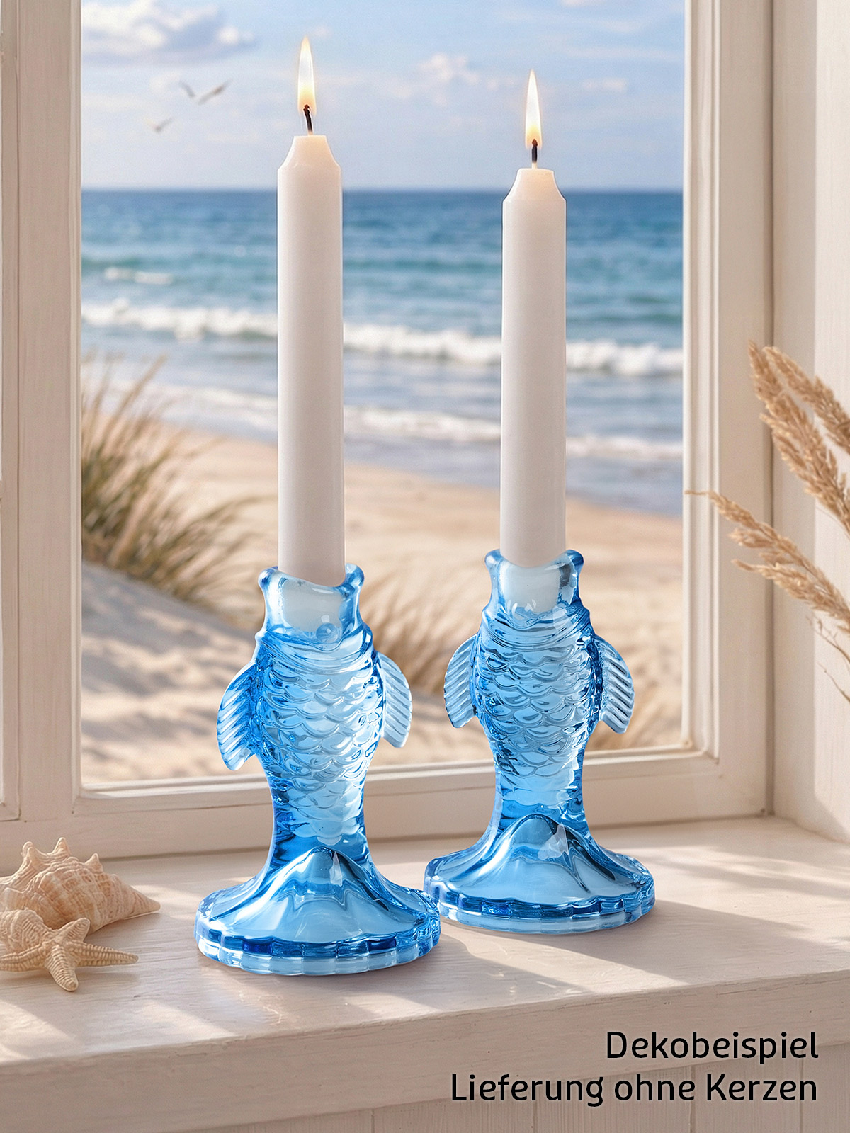 Glas-Kerzenhalter-Duo „Fisch“