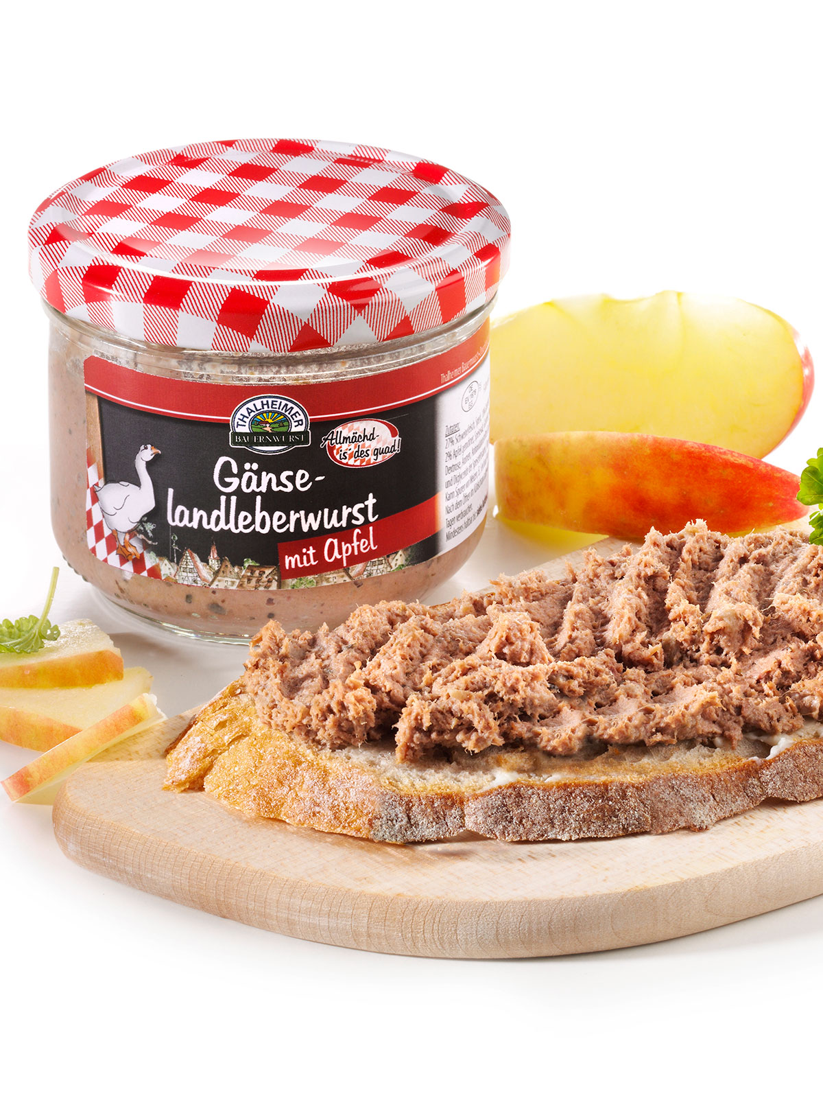 Gänse-Landleberwurst mit Apfel