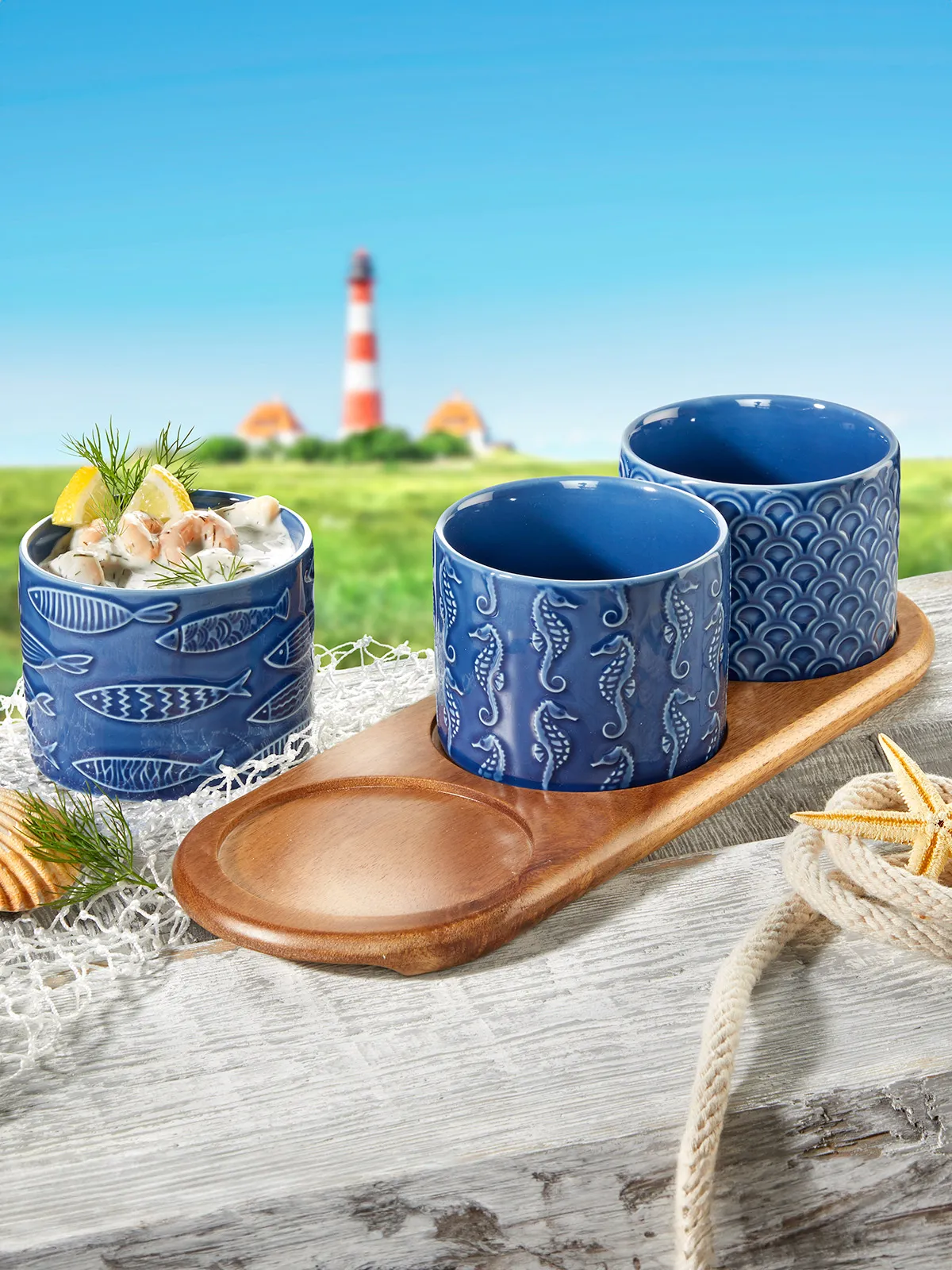 Servier-Set „Blaue Lagune“