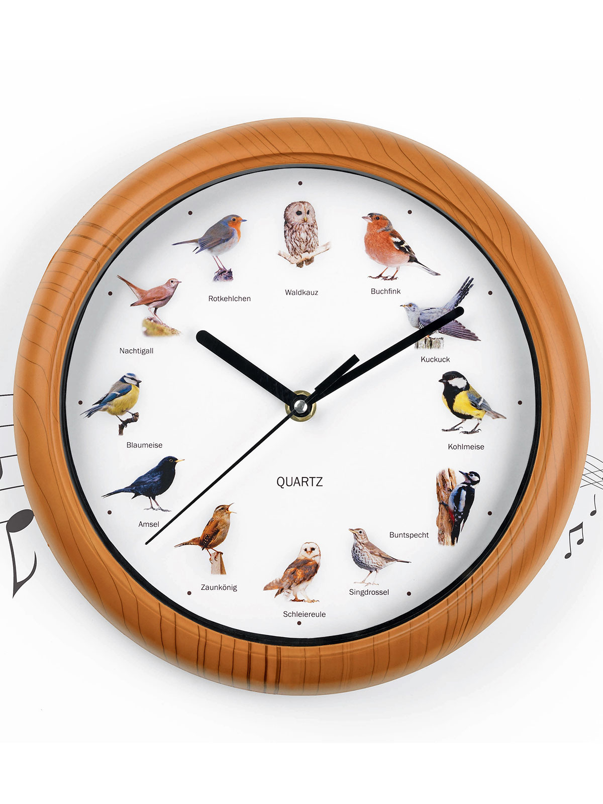 Wanduhr mit Vogelstimmen