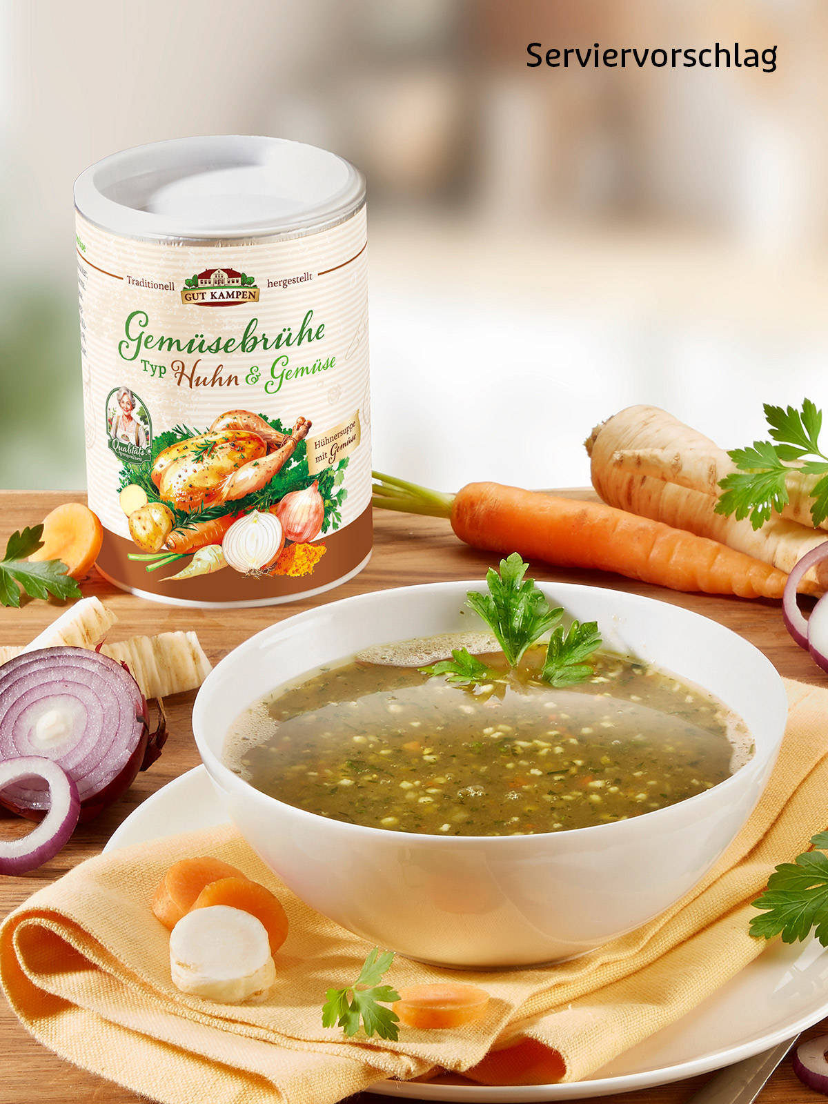 Hühnerbrühe mit Gemüse