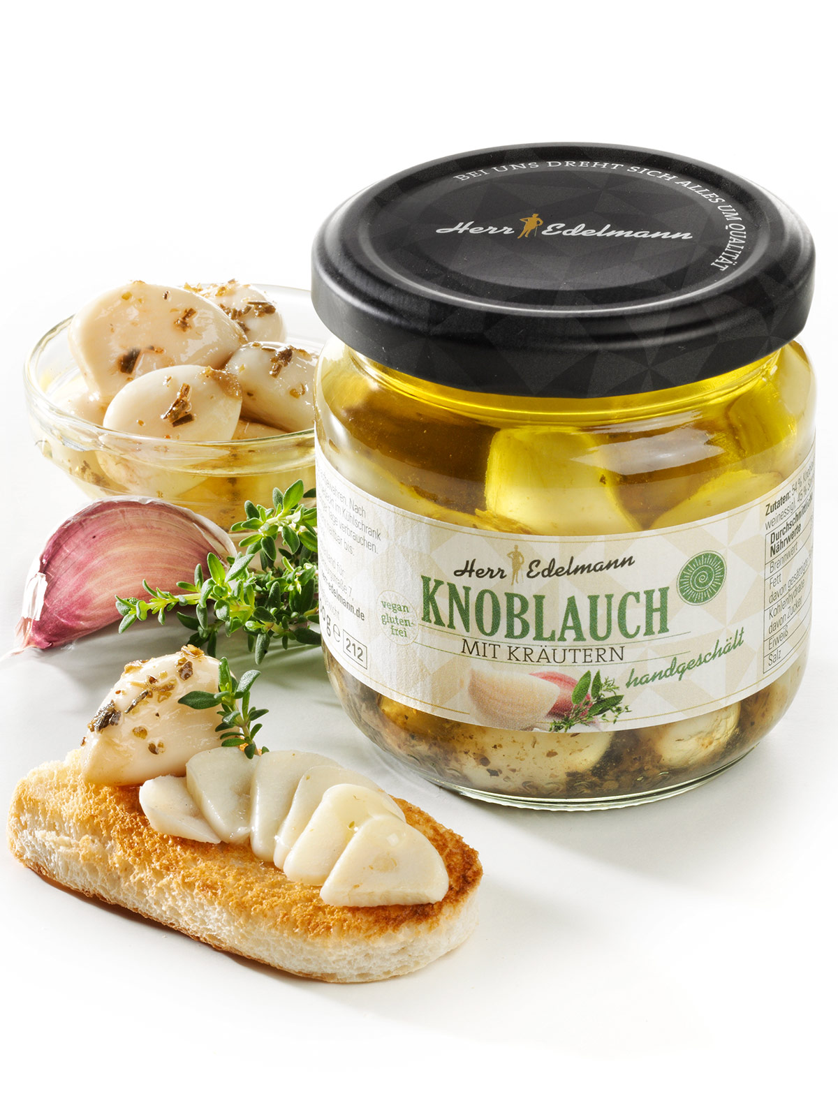 Knoblauch in Kräuteröl