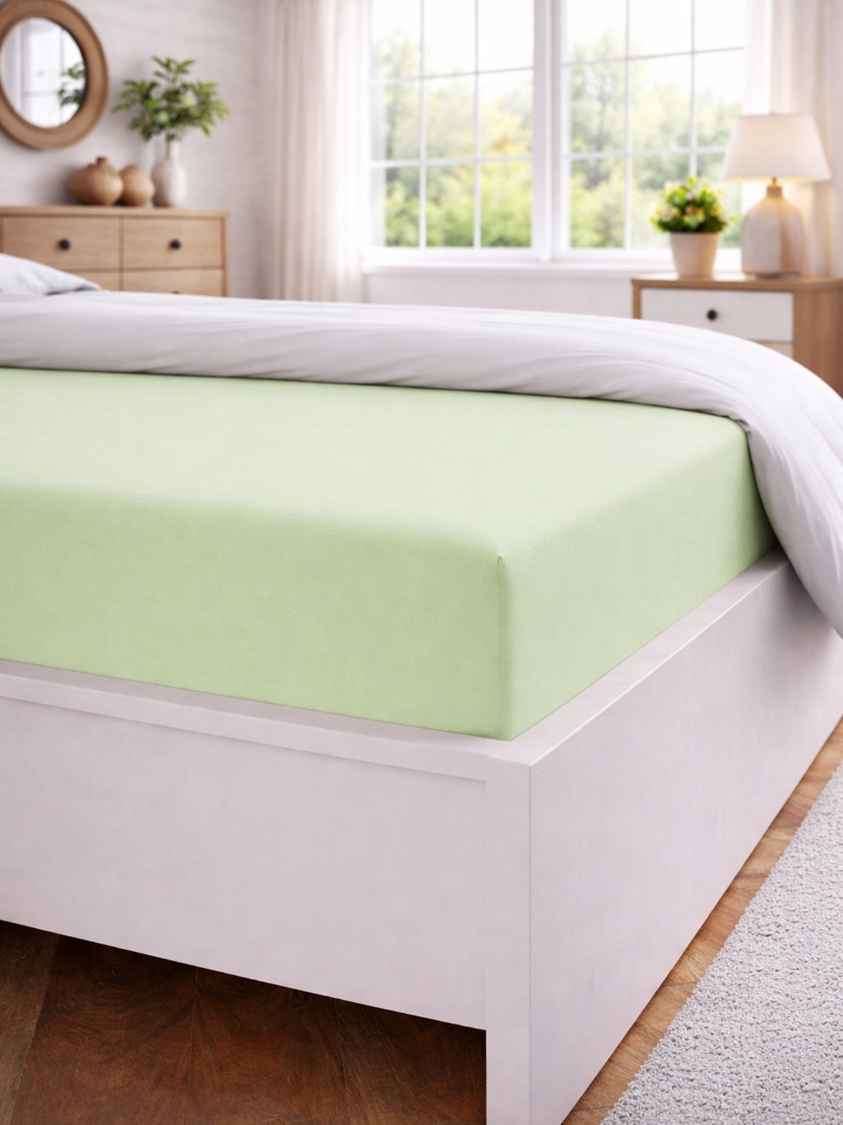 Spannbettlaken „Paula“, Lindgrün