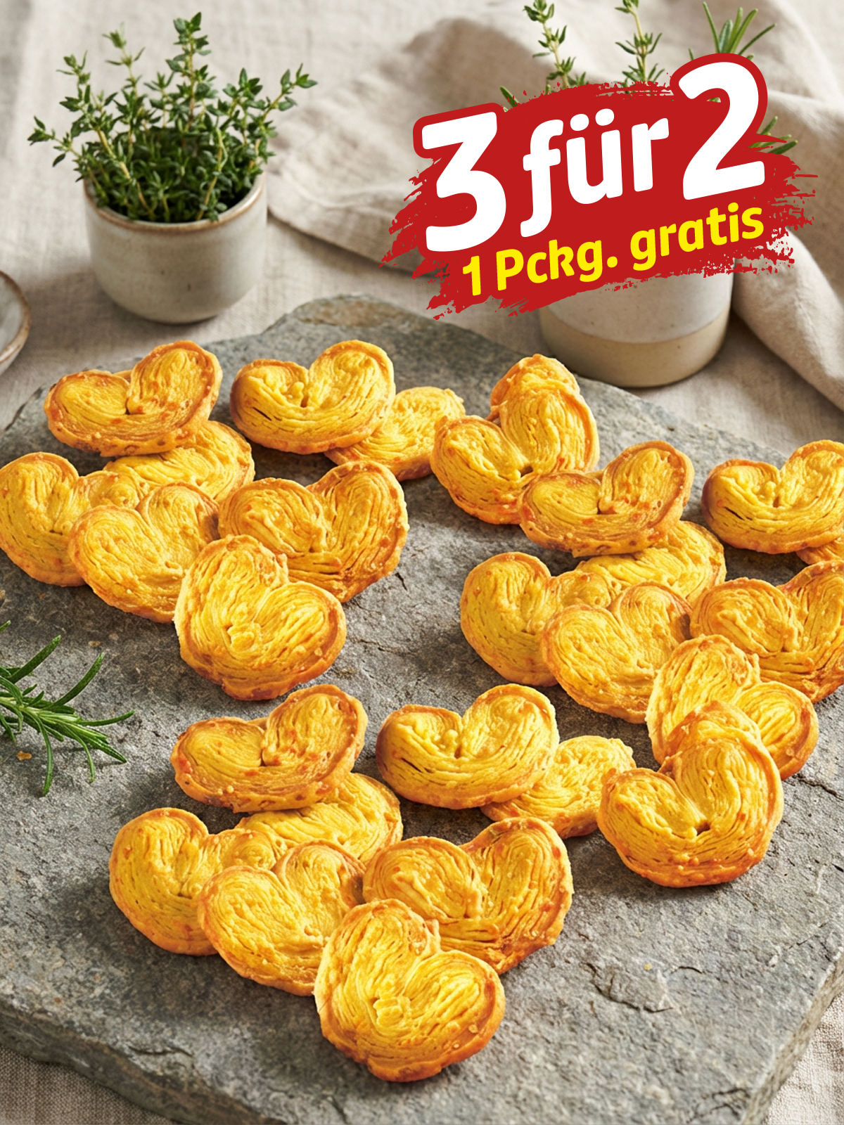 „3 für 2“ Pikante Käseöhrchen