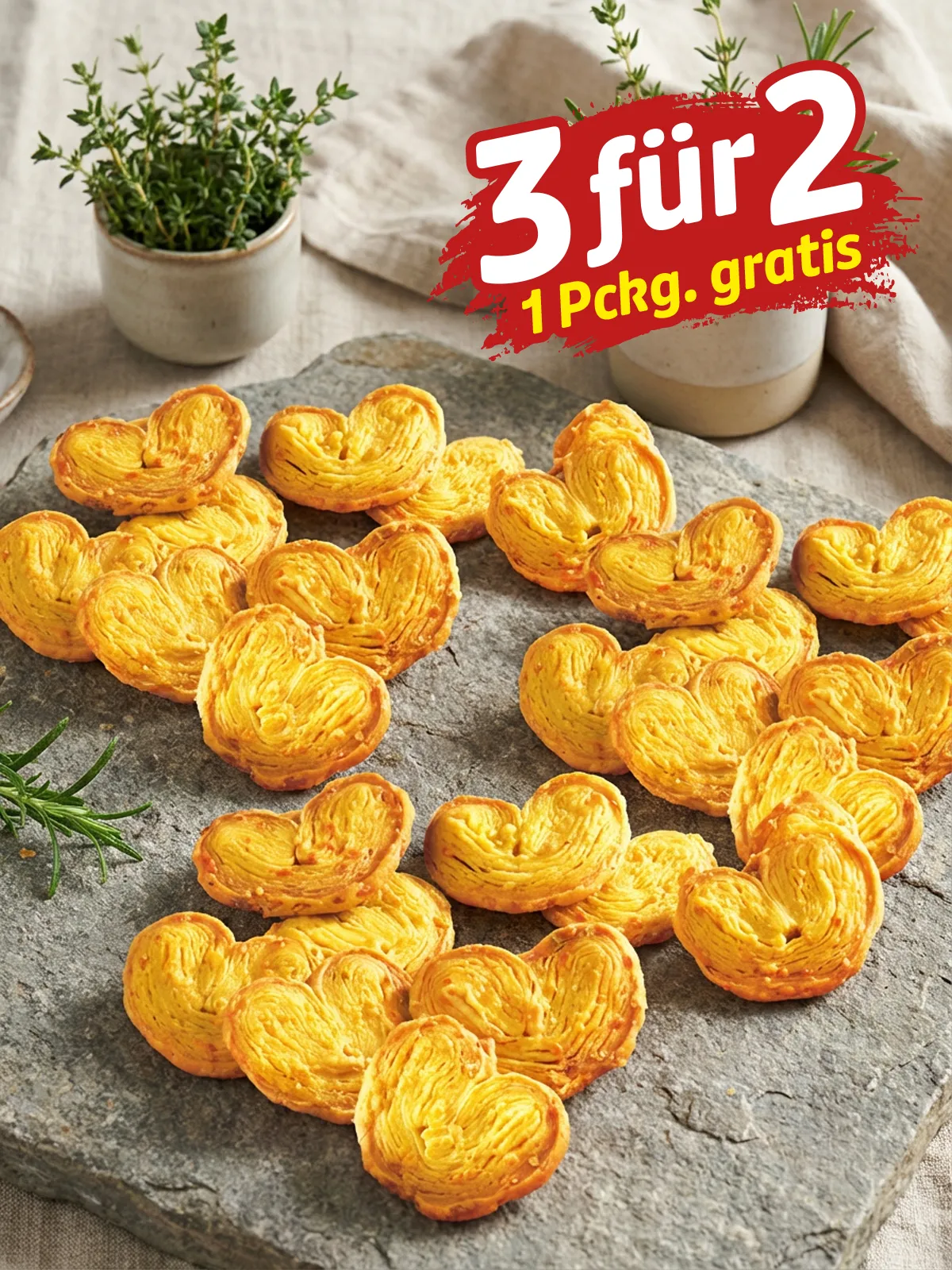 „3 für 2“ Pikante Käseöhrchen
