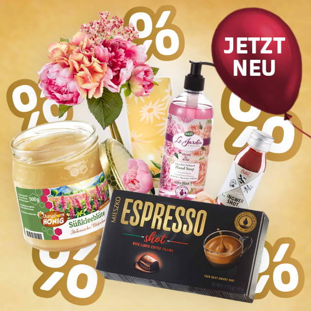 Jubiläumsangebote mit Honig, Espresso und Pflegeprodukten