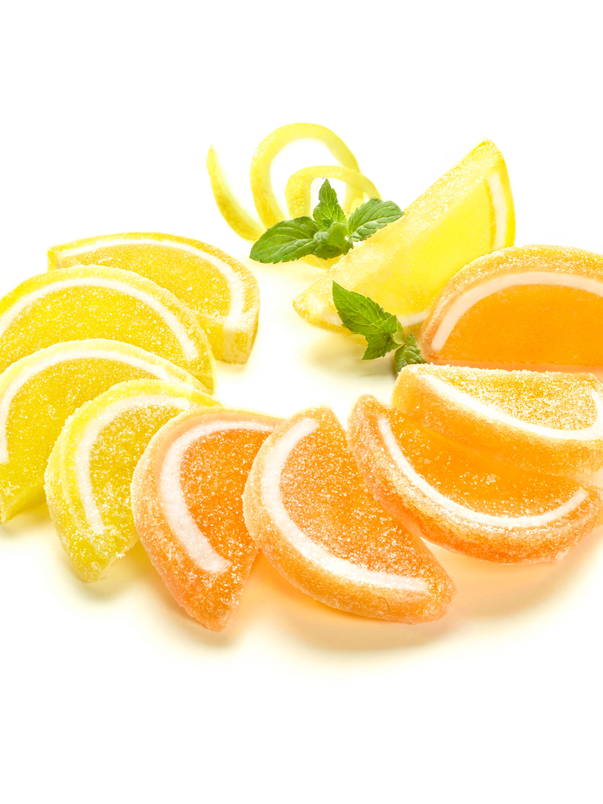Apfelsinen & Zitronengelee-Scheiben