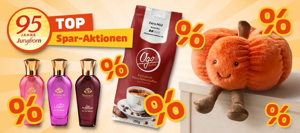 Jungborn Spar-Aktionen mit Parfum, Kaffee und Plüschkürbis